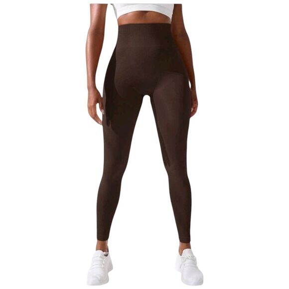 High-Waisted Brown Leggings - Picture 2 of 5